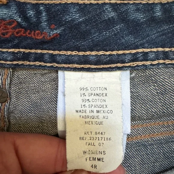 Eddie Bauer Dark Wash Boot Cut Jeans w/ embroidered details - Picture 5 of 7